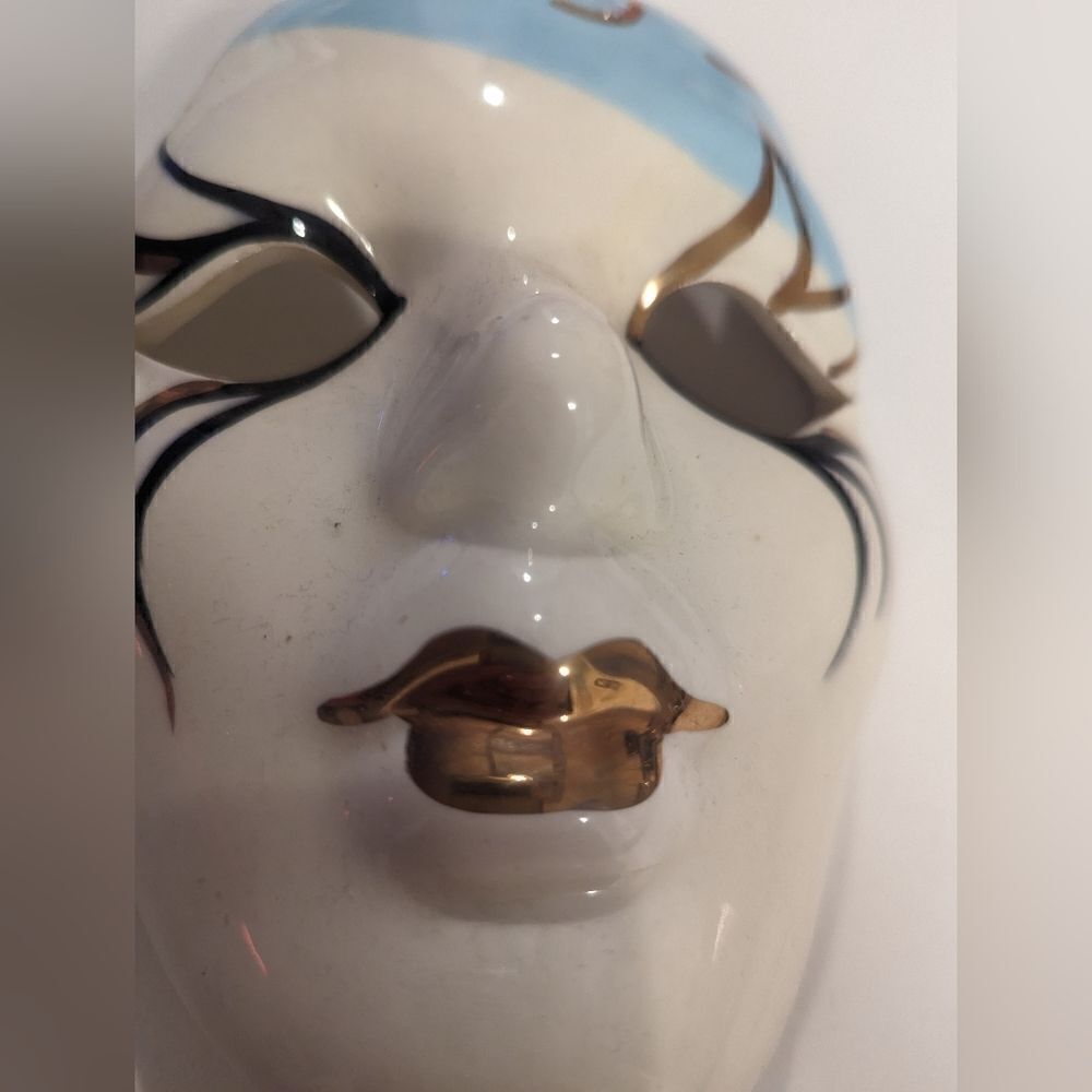 Handmade Ceramic Mask Signed by Local Artist - Picture 3 of 9